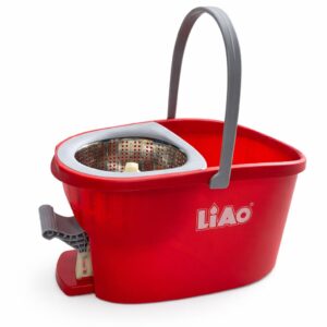 Balde escurridor con pedal rojo