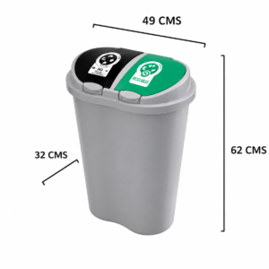 Papelera doble compartimiento 50Ltrs