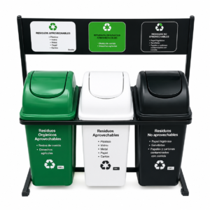 Punto Ecológico 3 puestos vaivén, 35 Litros