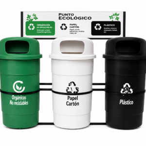 Punto Ecológico Tapa alta 208 Ltrs, 3 puestos