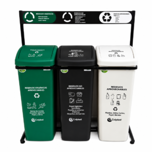 Punto Ecológico 55Ltrs vaivén, 3 puestos.