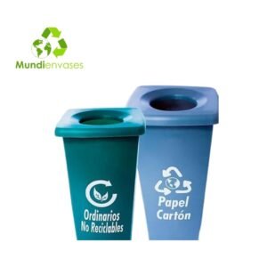 Papelera 80Ltrs tapa agujero Rectangular