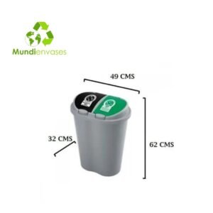 Papelera doble compartimiento 50Ltrs