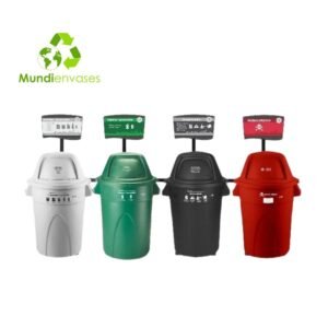 Punto Ecológico 121 Ltrs, tapa Push 4 puestos