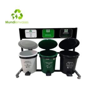 Punto Ecológico 12Ltrs pedal, 3 puestos
