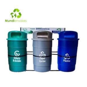 Punto Ecológico Tapa alta 208 Ltrs, 3 puestos