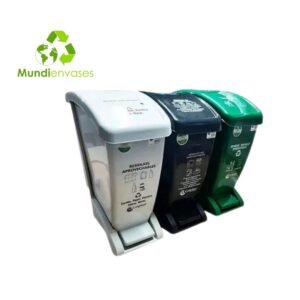 SET DE 3 PAPELERAS PEDAL 30 Ltrs Colplast