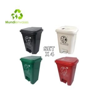 Set 4 papeleras pedal Luxury 35 Litros